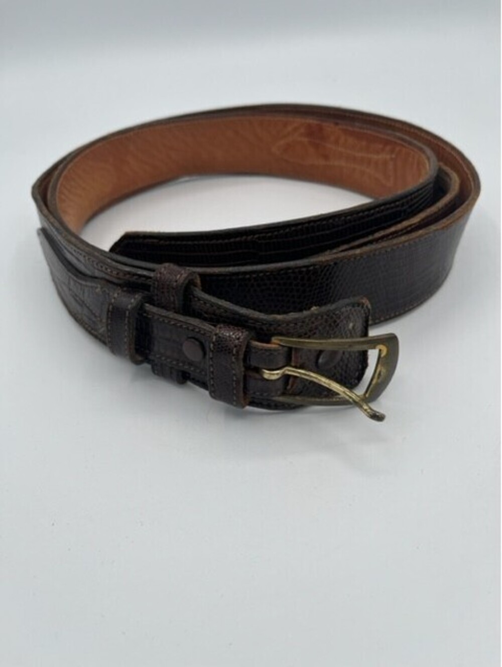 Vintage Genuine Brown Leather Tony Lama Belt Made in USA